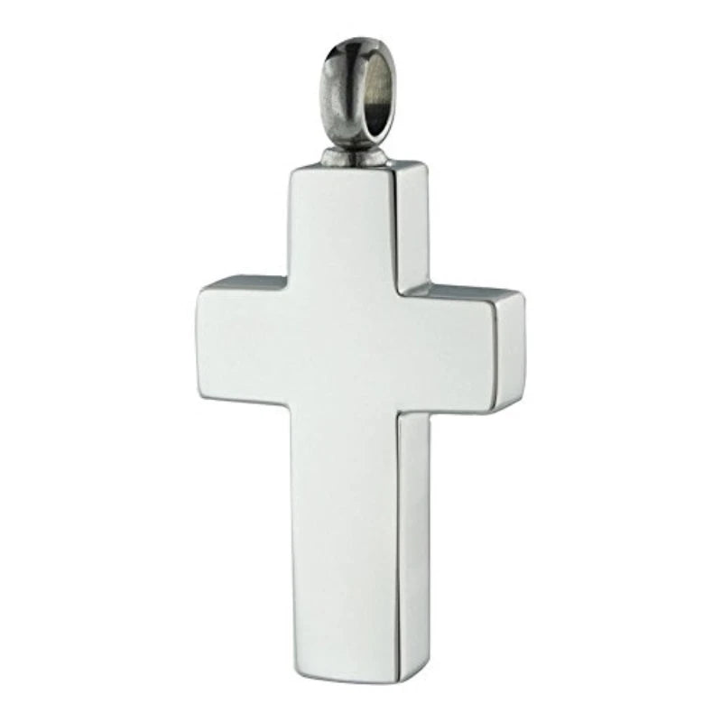 Stainless Steel Cross Urn Ash Jewelry Memorial Pendant Cremation Necklace Blank Cross Keepsake Holder Sympathy Western Style