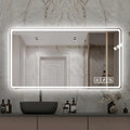 Smart Wall-Mounted LED Light Touch Screen Anti-Fog Mirror Bathroom Mirror Barbershop Mirror for Hotel & Salon Illuminated