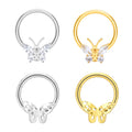 Wholesale ASTM F136 Titanium Butterfly Shape Septum Hoop Clicker Nose Ring Hinged Segment Daith Earring Body Piercing Jewelry