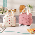 Cute Waterproof Portable Corduroy Lunch Bag with Zipper Closure Insulated Student Office Worker Picnic MegaBDM