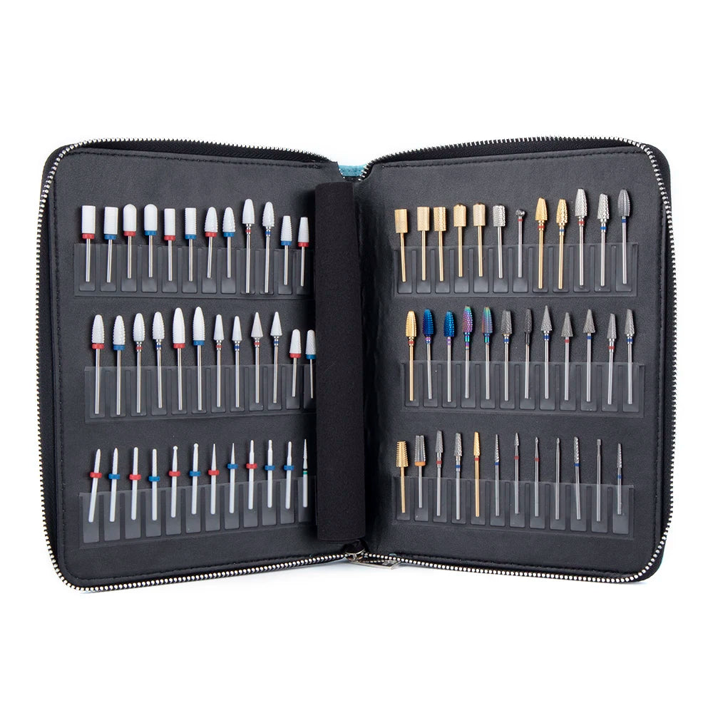 72 Pcs Nail Drill Bits Set Ceramic / Diamond / Tungsten Carbide Nail Drill Bits for Cuticle Remover