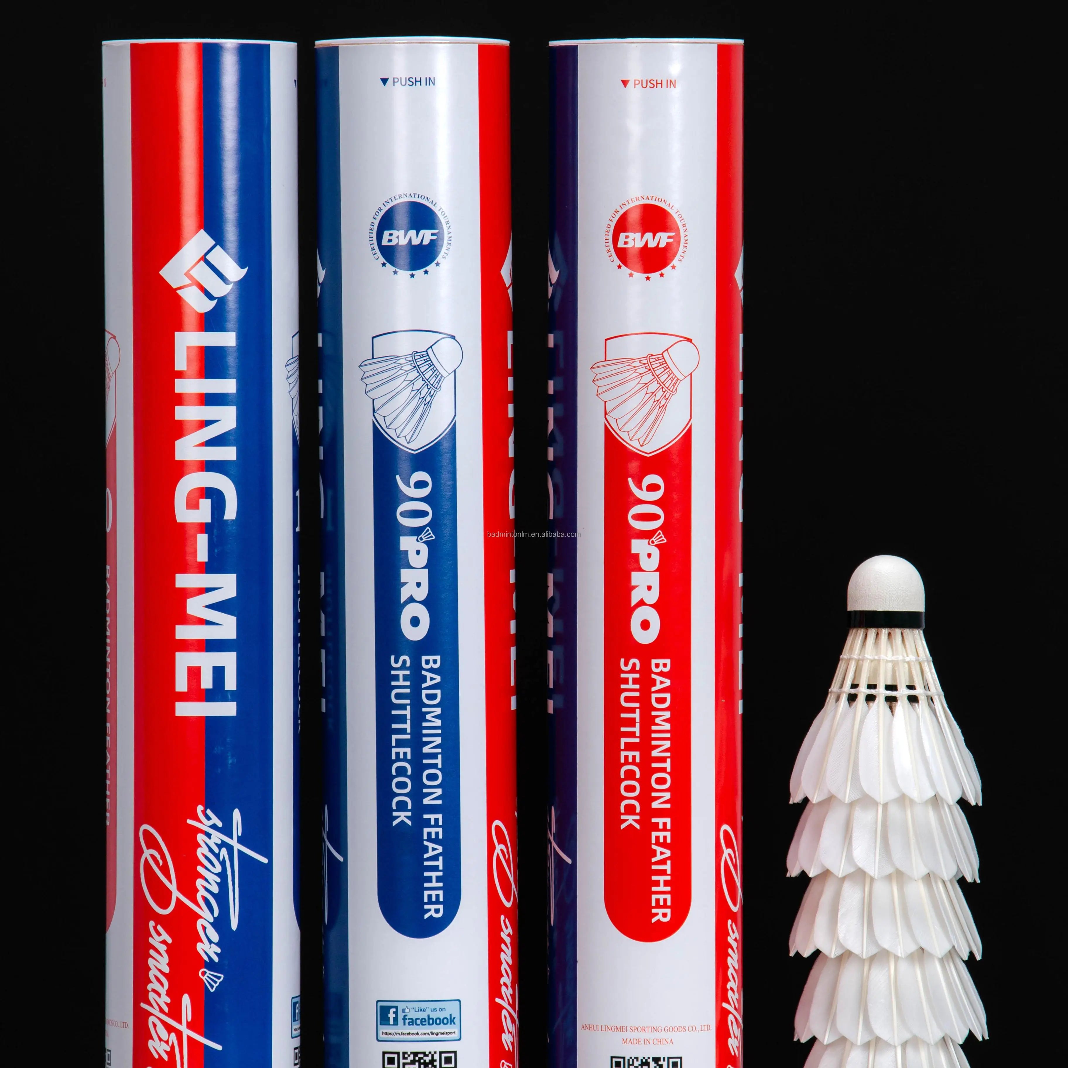 Lingmei Class a Goose Feather China Wholesale BWF Ling Mei Racket Badminton Shuttlecock  Lingmei 90 Pro