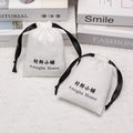 Eco-Friendly 100% Twill Cotton  Pouch for Jewelry Dust Packaging Pouch for Bracelets  Double Ribbon Drawstring Bag for Earrings