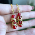 2022 Jialin 18k Gold Plated Natural Stone  Chinese Red Jade Dragon Pendant Necklace