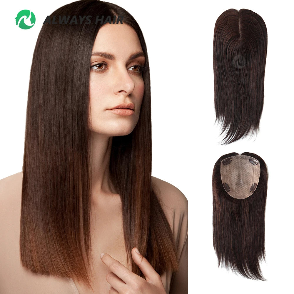 TP Silk Topper-Cheap 16" Human Hair Toupee for Women Chinese Cuticle Remy Hair Silk Base Closure 100% Density MegaBDM