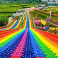 Commercial Plastic Playground Rainbow Slide-Customized Color & Size High Capacity for Amusement Parks