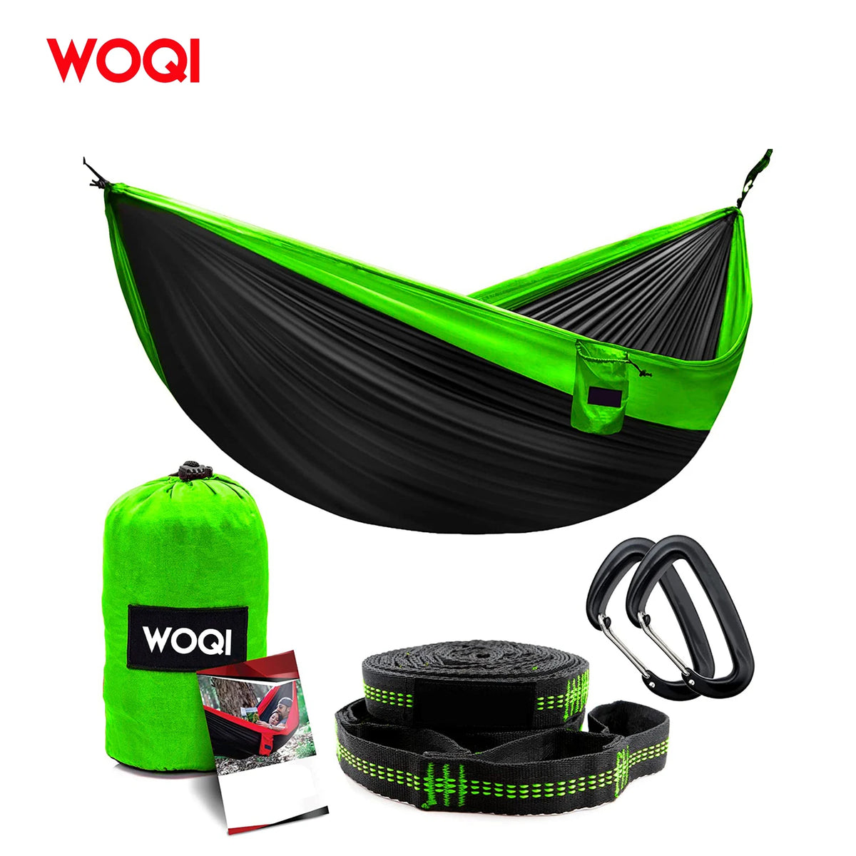 WOQI 210T Nylon Double Big Size Hammock Camping for Hiking Backpacking Travel Backyard MegaBDM
