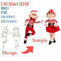 Zaves Elf Christmas Tree Pendant Soft Fabric Plush Stripe Pattern Crafts Decoration for  Christmas Party Decoration
