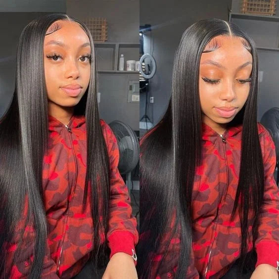 Frontal Straight Wig Closure 4x4 Lace For Black Women 150% 180% Density Hd Full Lace Human Hair Wigs 4x4 Closure Lace Wig 4*4