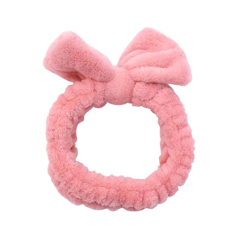 Gmagic Velvet Headband Soft Cosmetic Hair Band Girls Makeup Spa Band With Bow Pure Color Hairband