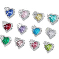 925 Sterling Silver Multi-color Zircon Heart Shape 12 Birthstone Beads Daisy Flower Charms fit Bracelet Women Jewelry DIY BSC660