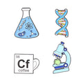 Custom Zinc Alloy Plating Children's Scientific Experiment Microscope Gene Beaker Coffee Lapel Pin Chemical Party Engagement