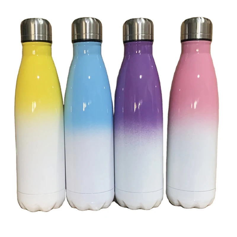 500 ml Sublimation Blank Colorful Thermal Stainless Steel Cola Bottle Thermos for Business /Sport/Outside Gifts