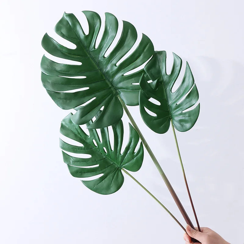YOPIN-1602 Hot Sale Faux Monster Leaves Large Artificial Palm Plants Leaves