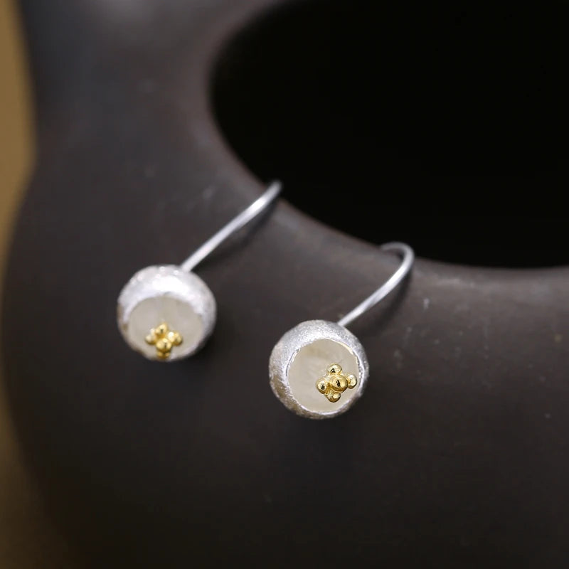 Fashion Silver Round Earrings for Women Brincos Grandes Jewelry Wholesale Elegant Drop Earring