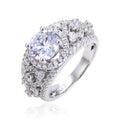 Abiding Wholesale Classic Luxury Gift White CZ Wedding Gemstone 925 Sterling Silver Rings for Women