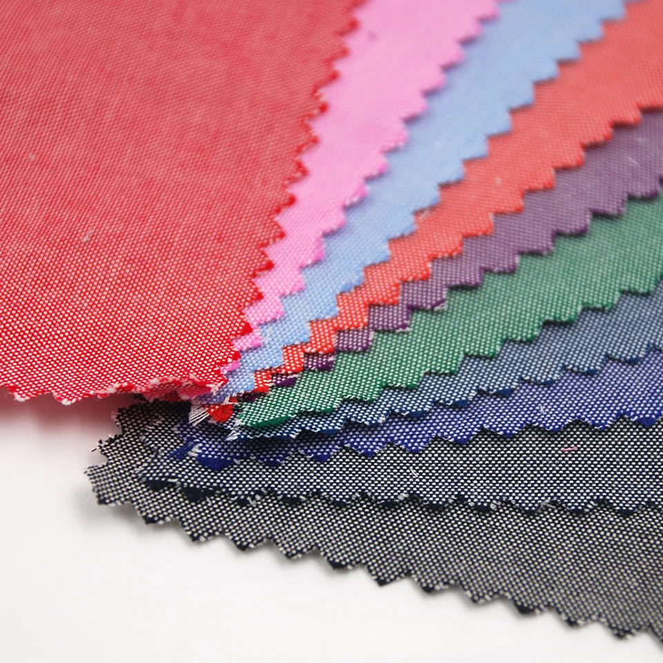 Factory Price Cheap Two Tone Yarn Dyed Color Chambray Pure 100% Cotton Fabric for Men Shirts