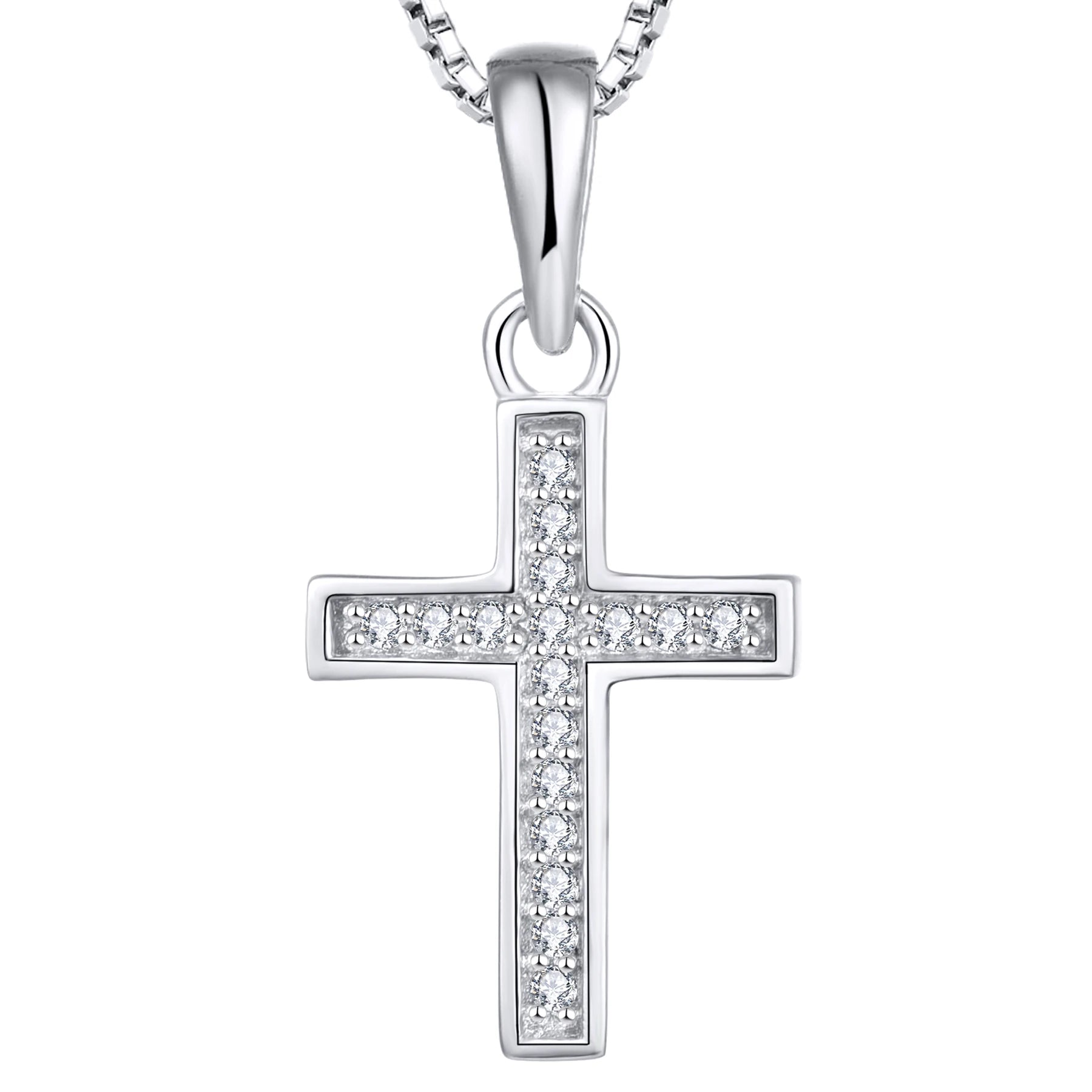 Hot Selling Female Pendant Clavicle Chain Trend S925 Sterling Silver Necklace Tennis Inlaid Zircon Cross Pendant Necklace