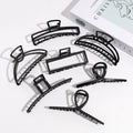 High Quality Black Metal Large Square Hollow Hair Clip Washing Hair Claw Clips Accessories for Women Matte Hair Clips