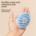 Custom Logo Cross-Border New Silicone Shampoo Brush Soft Scalp-Cleaning Oval Comb with Sponge Wood Head Massage Brush for Salons