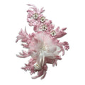 Unique Decorative 3d Flower Ladies Lace Dresses Applique pink LT2391A