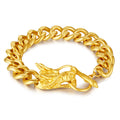 Stainless Steel Bracelet Men Unique Daily Wear OT Buckle Vintage Silver Chunky Keel Chain Dragon Bracelet for Women