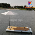 Outdoor Inflatable Floating Islands  Raft Drop Stitch Play Equipment Island Dock Platform Sports Floating Water Mat