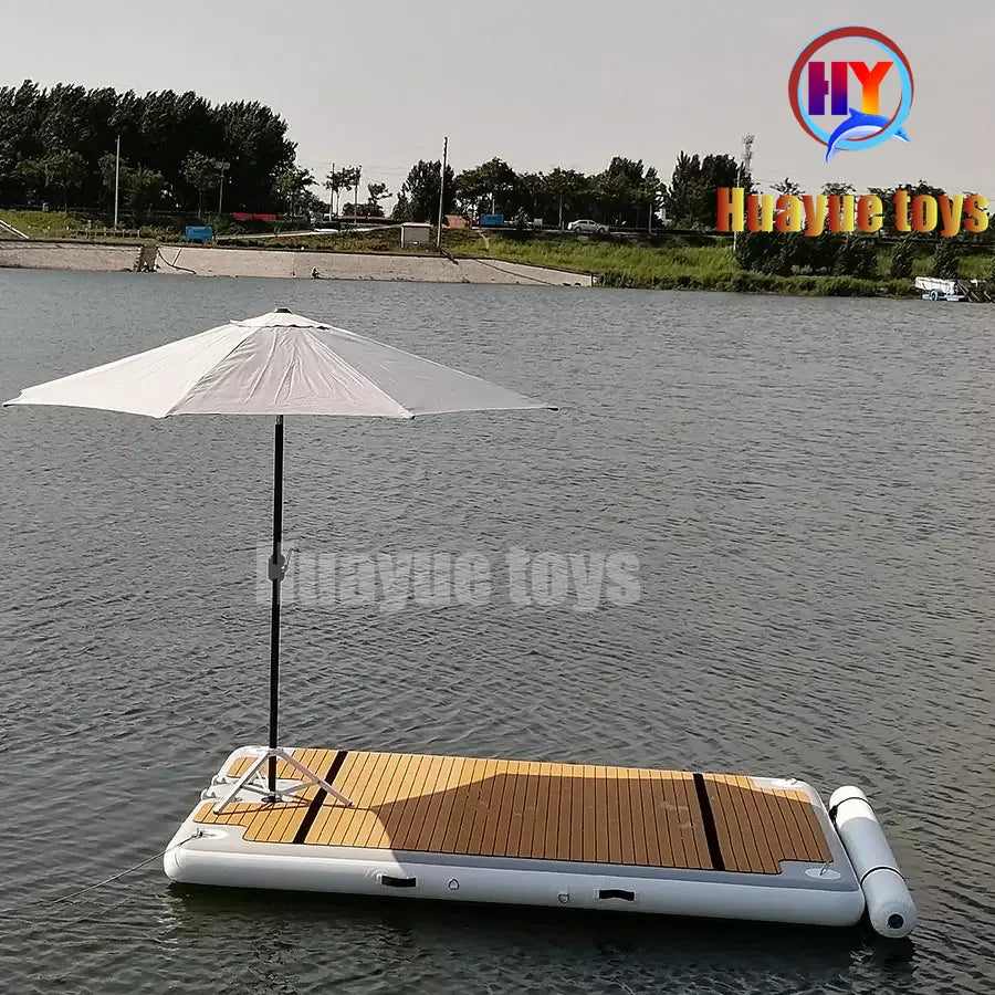 Outdoor Inflatable Floating Islands  Raft Drop Stitch Play Equipment Island Dock Platform Sports Floating Water Mat