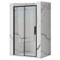MYN Modern Black Pivot Shower Door Bathroom Tempered Glass Swing Shower Door
