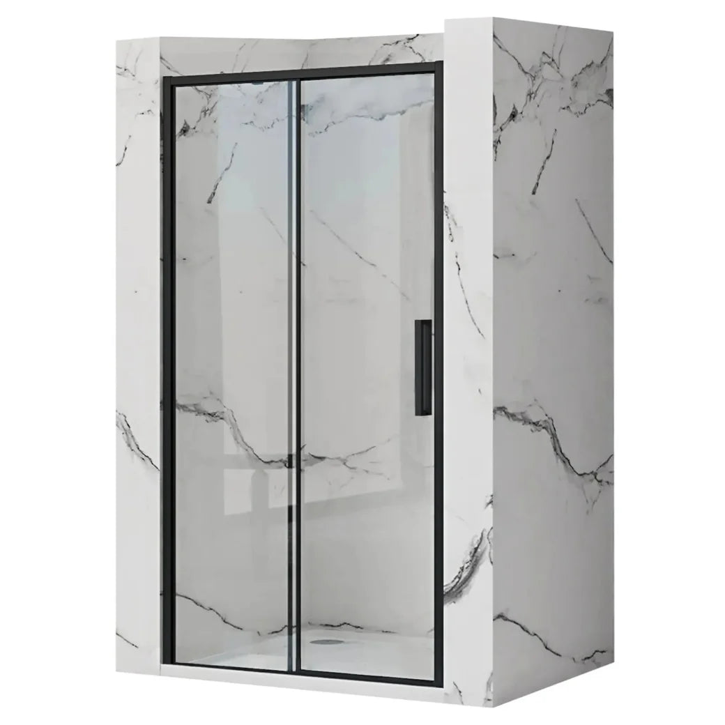 MYN Modern Black Pivot Shower Door Bathroom Tempered Glass Swing Shower Door