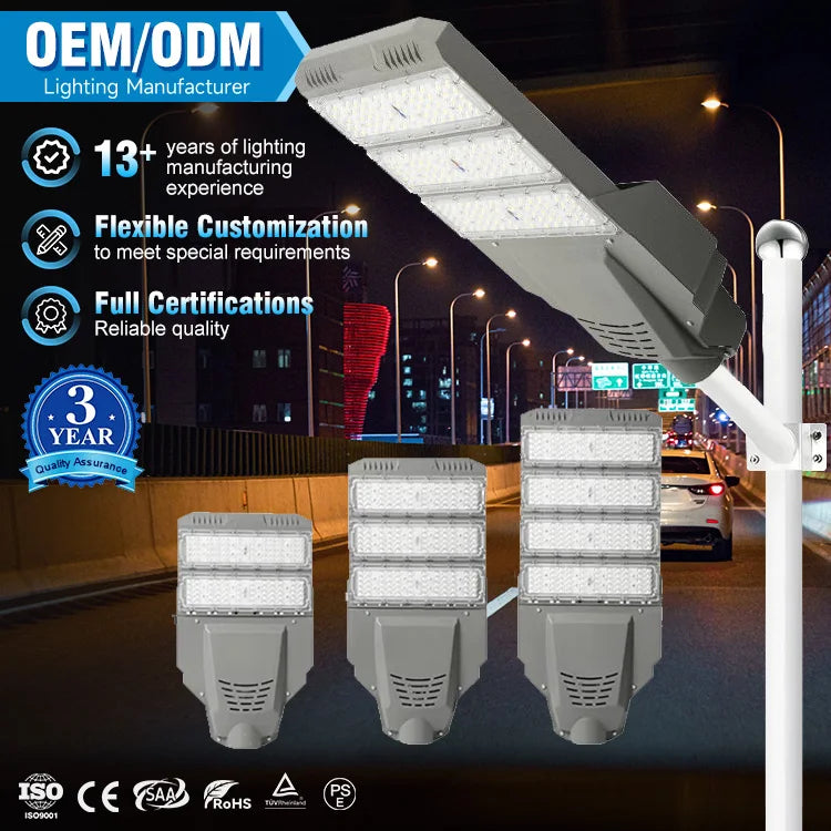High Lumen IP65 Waterproof Road Lamp 100 150 200 Watt SMD Aluminum LED Outdoor Street Light