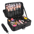 Relavel Travel Makeup Train Case Makeup Cosmetic Case Organizer Portable Artist Storage Bag with Adjustable Brushes Toiletry