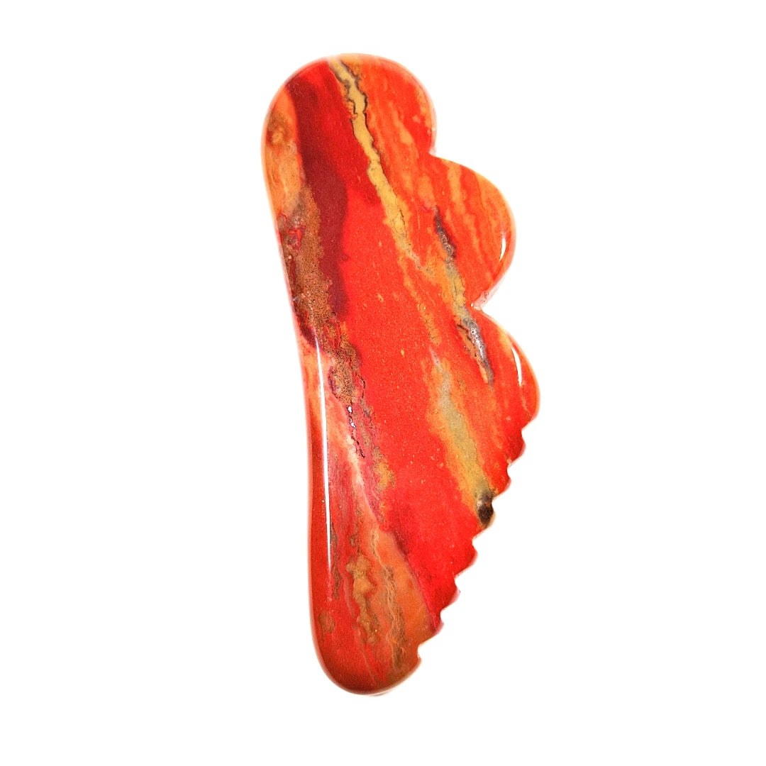 HY Wholesale jagged Mookaite jasper jagged wing gua sha board custom massage tools