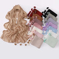 Sharut Wholesale OEM Glimmer Satin Silk Crinkle Shawl Glitter Semalam Selene Breathable Muslim Women Scarf Hijab with Flower