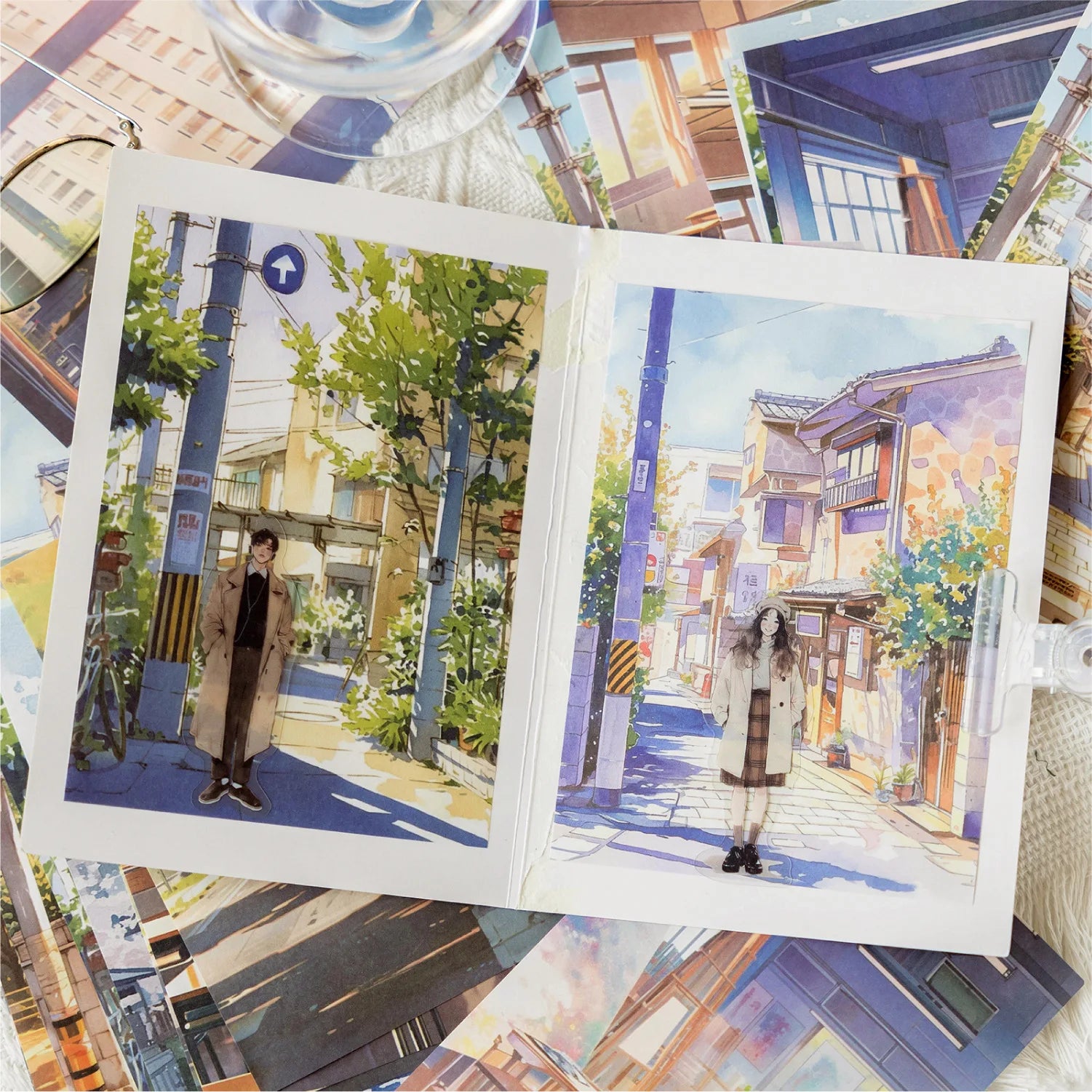 32pcs/pack Loose Leaf Japanese Romantic Landscape Handbook Decoration Material Paper Heart Journey Series-Retro Japanese