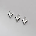 925 Sterling Silver Heart Charm Mini Silver Peach Heart Charms for Jewelry Making Supplies 12.3*9mm