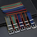 Sporty Men Replacement Bracelet Watch Accessories Two Piece High Density 20mm 22mm Nylon Watch Straps with Quick Release Bars