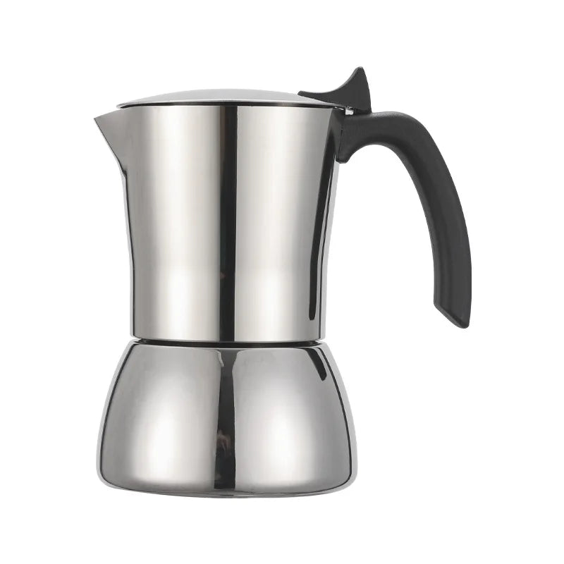Authentic Italian Cuban Mocha Coffee Maker 304 Stainless Steel Stovetop Espresso Brewer Stocked Eco-Friendly Exquisite Metal