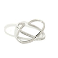 925 Sterling Silver Cubic Zirconia CZ X Cross Ring Wedding Band for Women