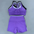 GC Solid Color Women's Tight Yoga Cycling Shorts Back Cross Underwear Shorts Set Gym Yoga Set