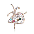 Luxury Korean Lady Dance Brooch Pin Rhinestone Brooch for Wedding Party Alloy Jewelry for Bag Decoration Wholesale Gift Idea