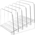 Acrylic Brochure Holder 5 Sections File Folder Holder Stand for Pamphlet Flyer Literature Rack Card Leaflet File Stand