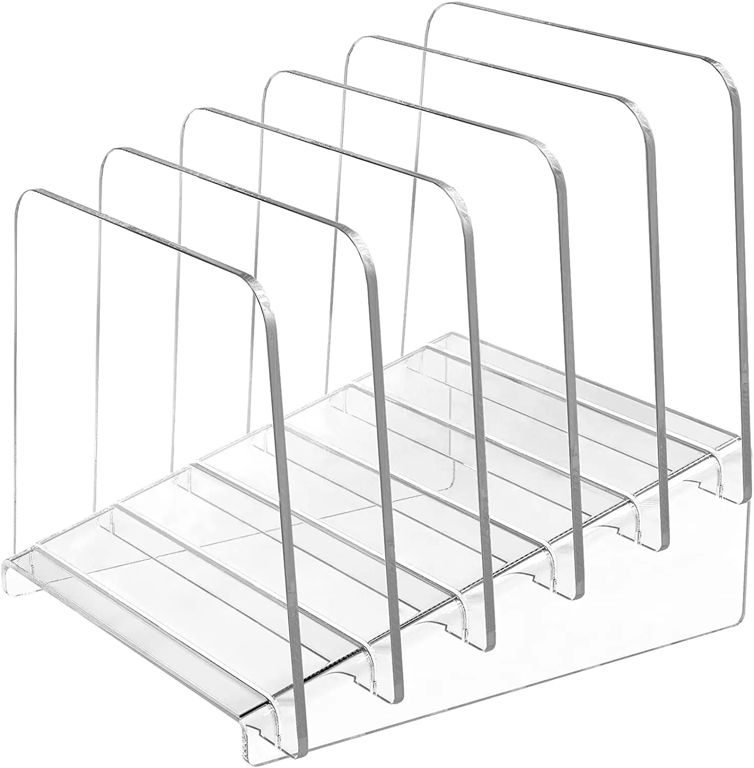 Acrylic Brochure Holder 5 Sections File Folder Holder Stand for Pamphlet Flyer Literature Rack Card Leaflet File Stand