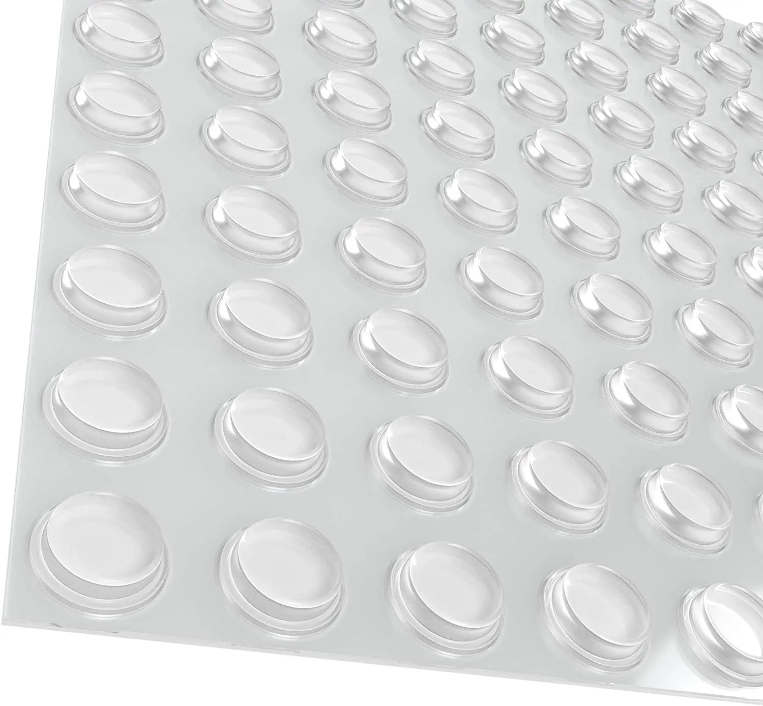100Pack Clear Round Self-Adhesive Rubber Pad Silicon Bumpers 3/8" for Home Kitchen Door Drawers Cabinet Furniture