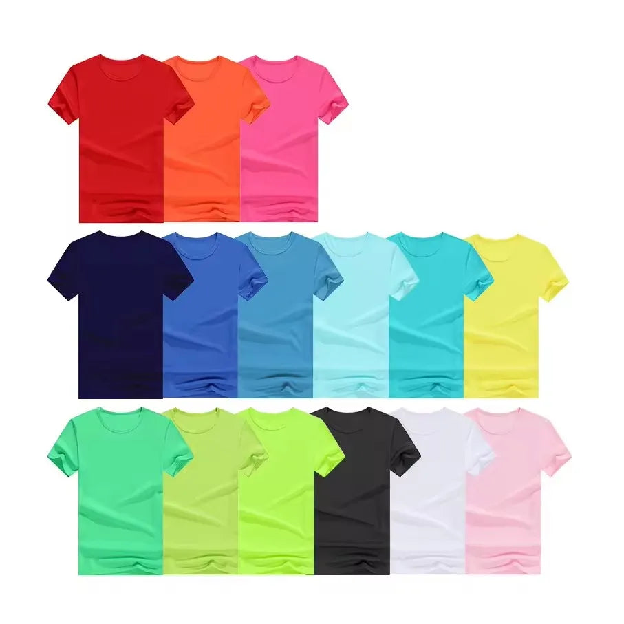 Unisex Men's Quick Dry Sports T-Shirts Custom Sublimation Printing with Logo Wholesale Low Price Solid Pattern Knitted Fabric