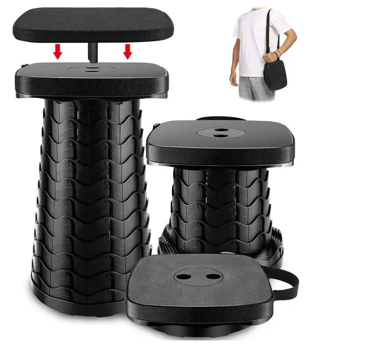 Patent Owner Extendable Outdoor Portable Plastic Folding Retractable Beach Stool for Camping Travel Fishing Hiking Chair