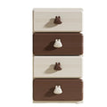 Rabbit Handle Multi-Layer Plastic Drawer Cabinet Espresso Brown & Cream Color Storage Unit for Kid Room Nursery Toy Organization
