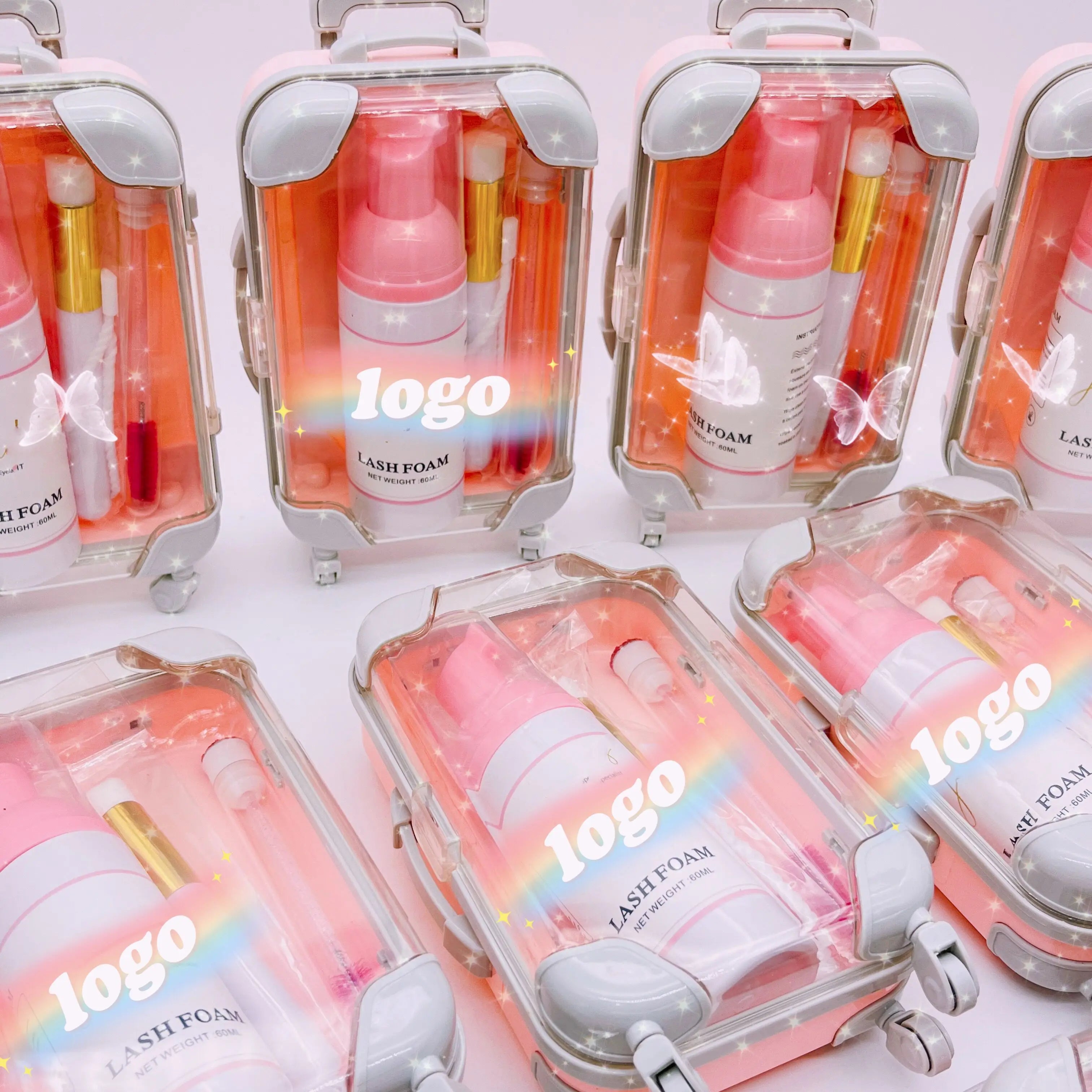 Customized Premium Sky Lash Extension Shampoo Wholesale Luggage Shampoo Suit