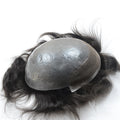 Stock Invisible Hairline Thin Skin Indian Remy Hair PU Skin Base BIO Toupee Hair Replacement System for Men