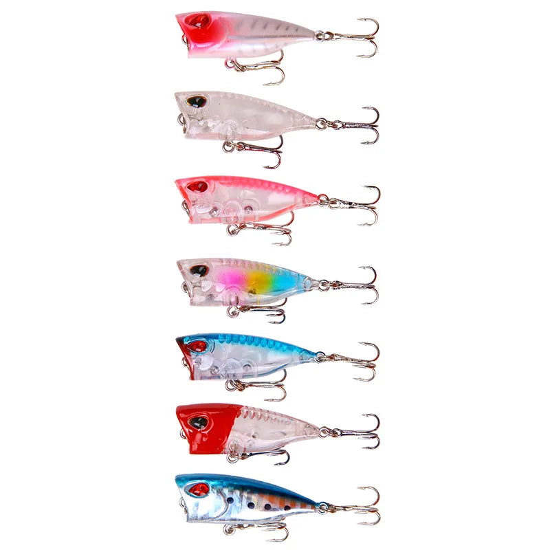 Fishing Lures Mini Poppers Lures 4cm/3.3g Top Water Simulation Artificial Bait Plastic Hard Bait Fishing Tackle Product